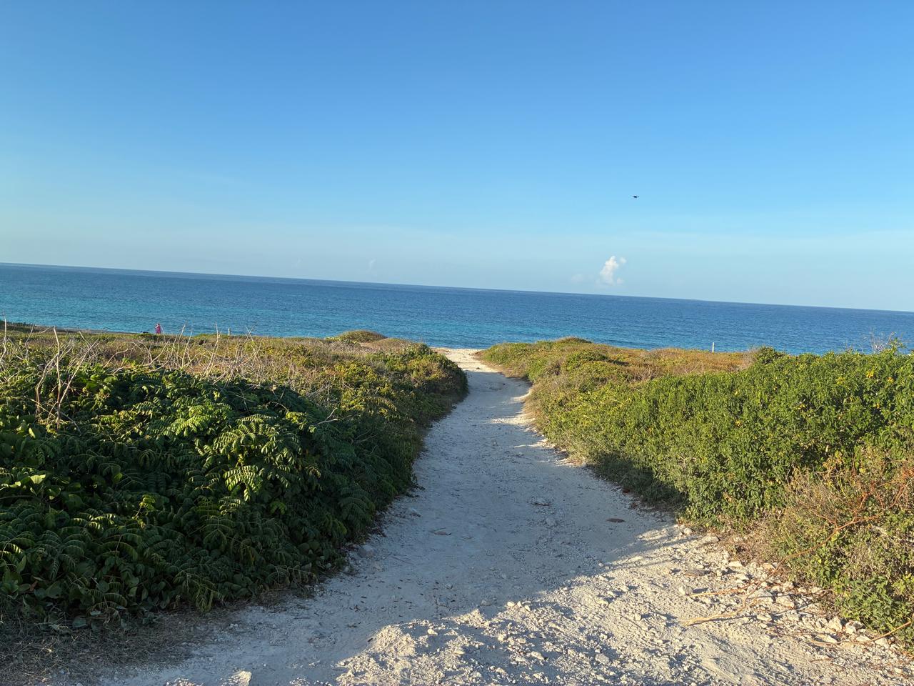 Camino a la playa privada